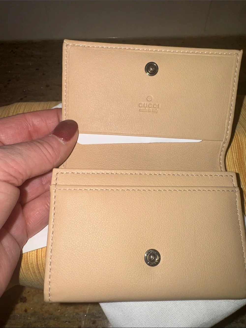 Gucci GG Marmont Beige Leather Compact Card Case Wallet “Light Beige” NWB - Picture 3 of 16